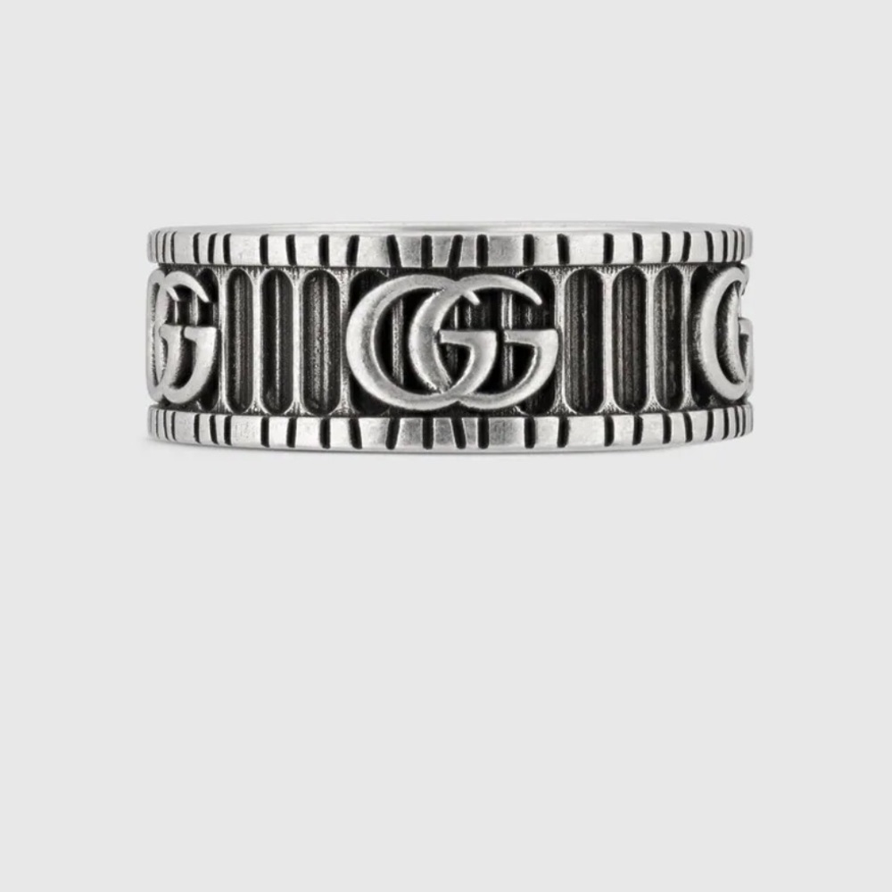 silver gucci ring, size 7